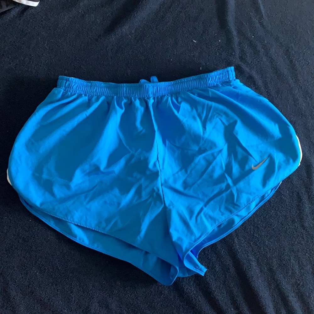Blue Nike dri-fit running shorts size L